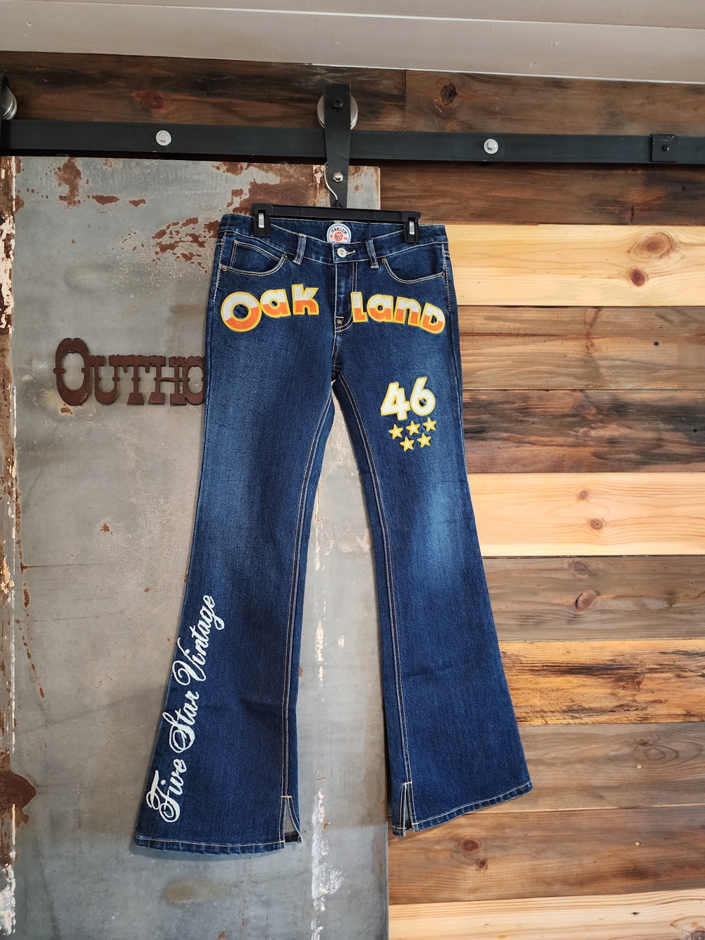 Blue Marlin Harlem Rens Flare Jeans Oakland Embroidery